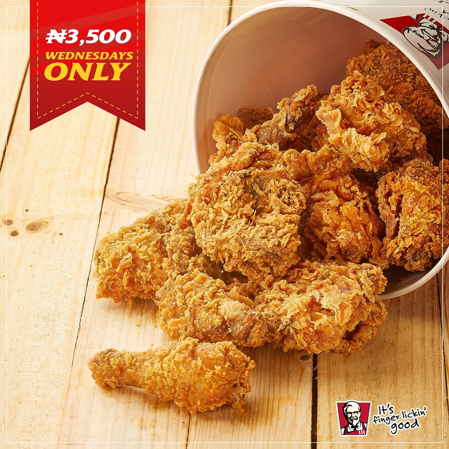 KFC Nigeria on X: It's not a thirst trap folks, It's the real deal! Get  our 10-piece delicious bucket chicken for N3,500 today! Tag someone that  needs to see this.. #Bucketchicken 💃💃💃 #