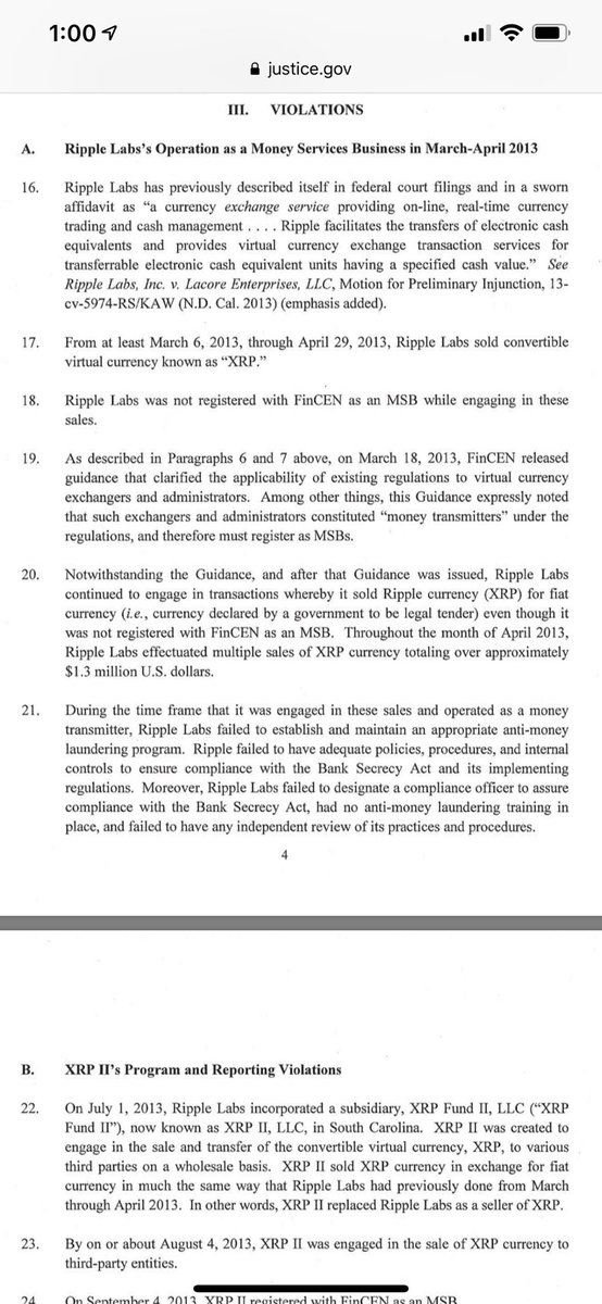 PrenticeStone2's tweet photo. ⁦@digitalassetbuy⁩ ⁦@sentosumosaba⁩  - Ripple labs paid a $700k fine and completed 3 years of compliance monitoring conducted by the US treasury department and is now a regulated currency exchanger. XRP is defined as a virtual currency. https://t.co/3bmdwkY9Gs