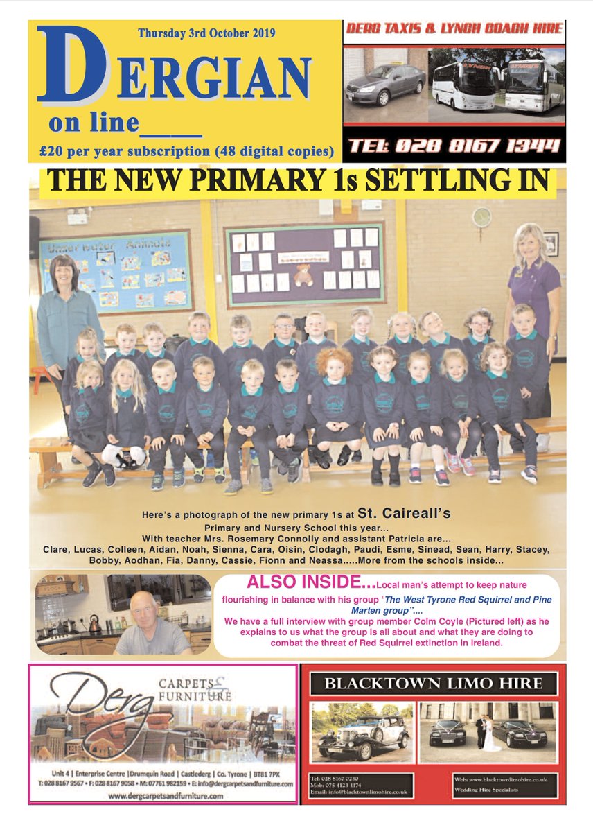 john40chicago's tweet photo. @digitaldergian @dergiannews @Castlederg front page this week Oct 3rd 2019 with features by @VictoriaCatt96
with reports on @DVFCupdates @DergGFC
 @AghyaranGFC get yours every week in your inbox @ireland
  &amp; World. @StrabaneRadio https://t.co/mSB060Wtyt