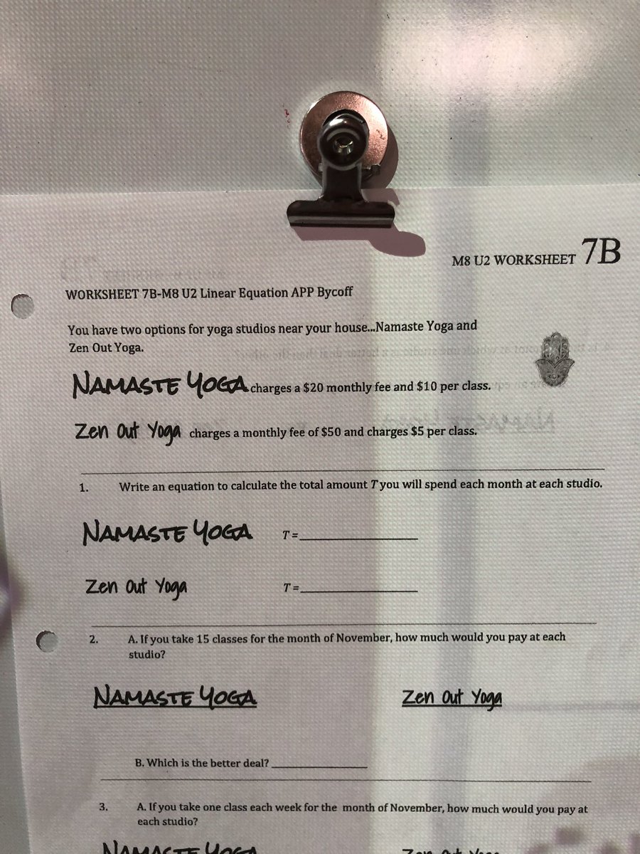 SusanBycoff's tweet photo. Started the class with #mindfulmath breathing @MedfieldWell @MrCoachWoods and then compaired yoga studio prices. 🧘🏽♀️#medfieldmath https://t.co/qNLnEsMgzp