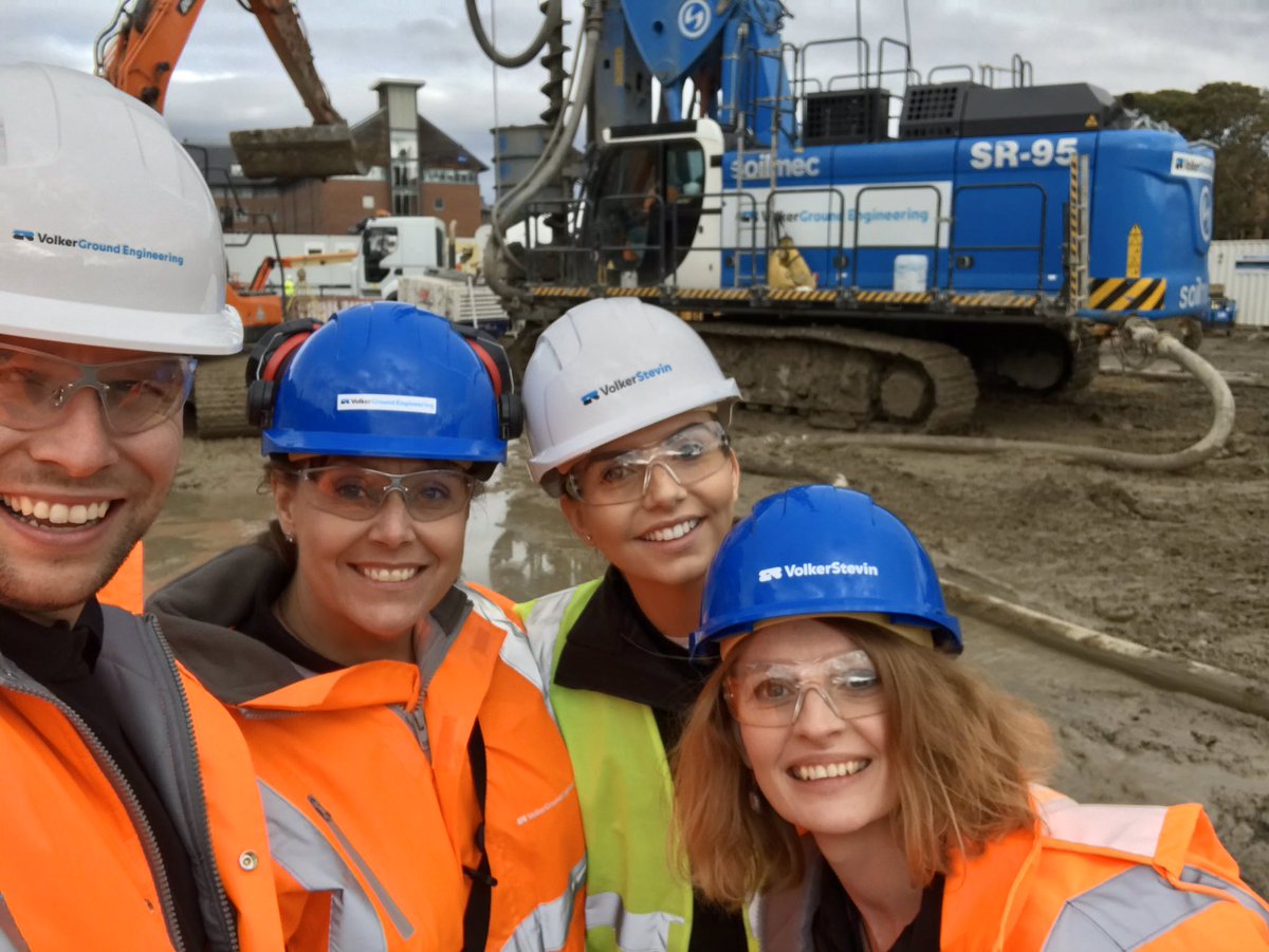 VolkerStevinUK's tweet photo. Fab day onsite today for our Comms team, who visited #VolkerGroundEngineering at #Milburngate in #Durham to see our piling rig in action. https://t.co/niGsH21I11
