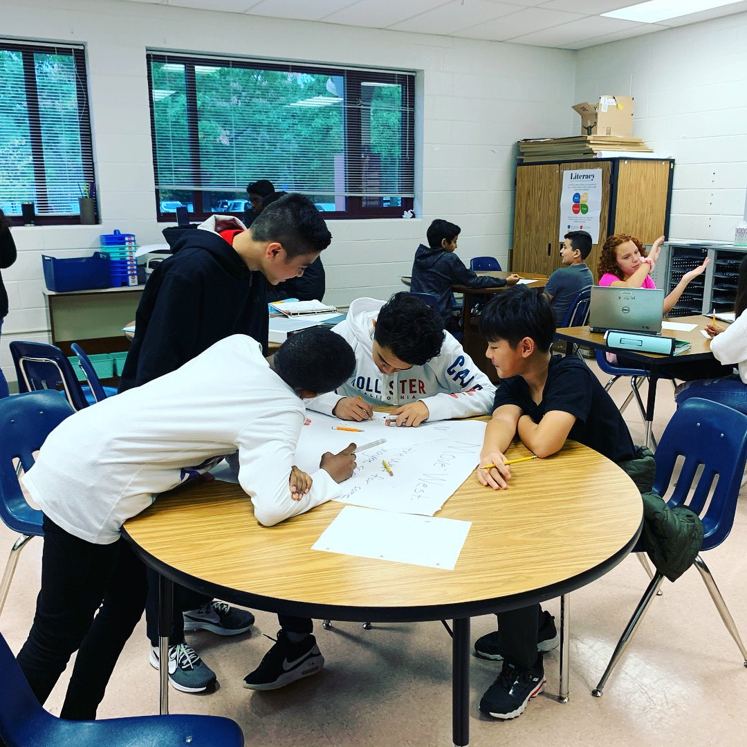 ThornbladClass's tweet photo. Students are hard at work today creating ad campaigns for our westward expansion unit. #collaboration #communication #creativity https://t.co/5EYMIyQwCR