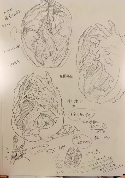 ベジタリオンのアイデアスケッチみたいなの 