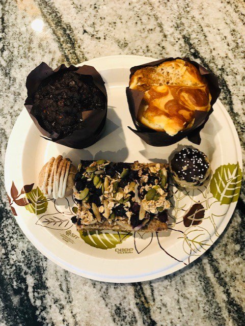 BIG Shout-ut to Grove Tea Lounge for hooking up our Bay City members with a box of delicious muffins, breakfast bars, matcha cheesecake and cookie dough bites! Stop by their Midland location at 2405 Abbott Rd for awesome breakfast, lunch, coffee and tea!