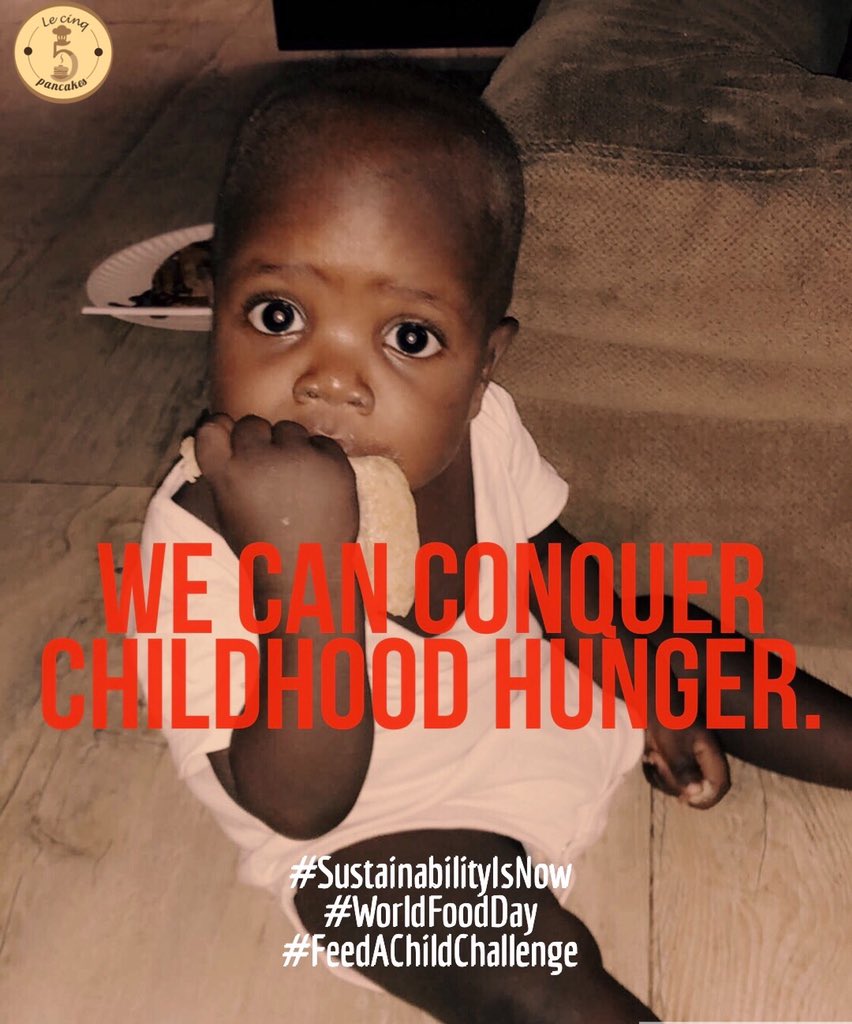 CinqPancakes's tweet photo. This #worldfoodday We stand for the sustainable end of hunger and all forms of malnutrition in children. 

#zerohunger #worldfoodday #healthyliving #sustainableliving #vision2030 #foodieeverything #cinqpancakesstands #everyactioncounts https://t.co/ScfIUi9ULm