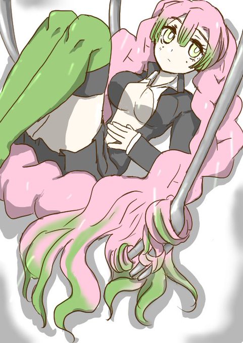 わんおさんがTwitterに投稿した甘露寺蜜璃(鬼滅の刃)のイラスト。