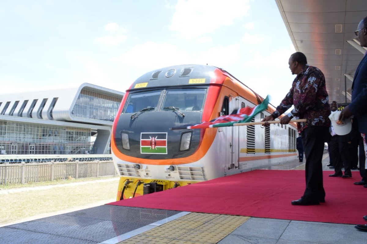 "Today, at quarter past noon H.E. President Uhuru Kenyatta officially flagged off the first passenger train on the SGR Phase 2A at the NRB Terminus. We are excited to have embark on this new journey and we look forward to seeing you on board soonest" #2AisHere 
<a href="/KenyaRailways_/">Kenya Railways</a>