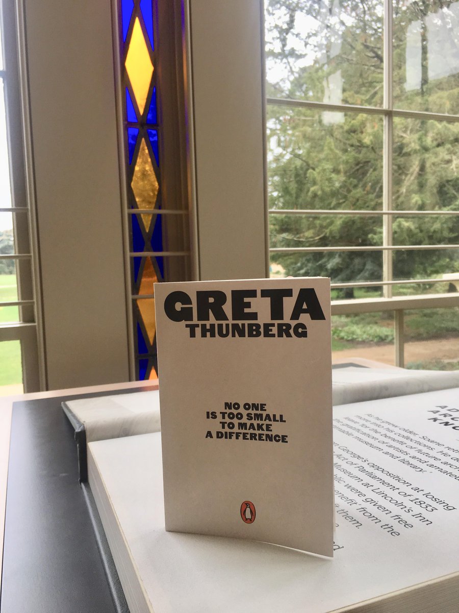 Pitzhanger's tweet photo. Check our instagram for our #bookoftheweek #3 - ’No One Is Too Small to Make a Difference’ by @GretaThunberg 
The first Pitzhanger Reading group session is 28 Nov - book your FREE place now!

#memorypitzhanger #extinctionrebellion #gretathunberg #pitzhangerreadinggroup https://t.co/0a0VF2ng57