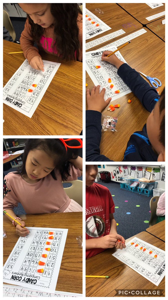 Kinder_Moose's tweet photo. Using candy corn to compare numbers! #firsties @LindseyElem https://t.co/JGs1TfHDQK