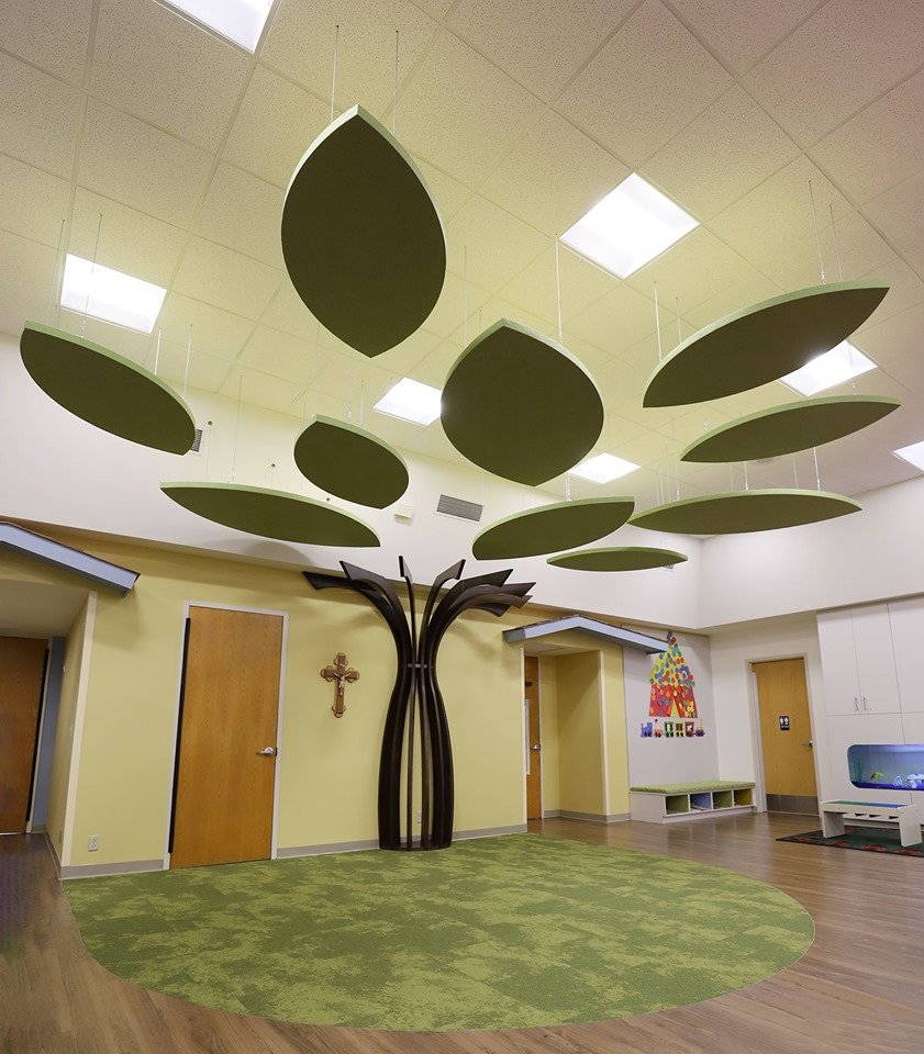 GSArchProducts's tweet photo. The Kirkwood Child Development Center has a reading tree with Serenade Clouds as leaves and tack boards in every class room and the multi-purpose room.
#child #daycare #acousticpanels https://t.co/6DSwuuZAX0