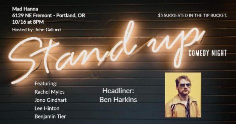🙌  Comedy Night with host John Gallucci - Mad Hanna's monthly Comedy Showcase with host John Gallucci.This ...