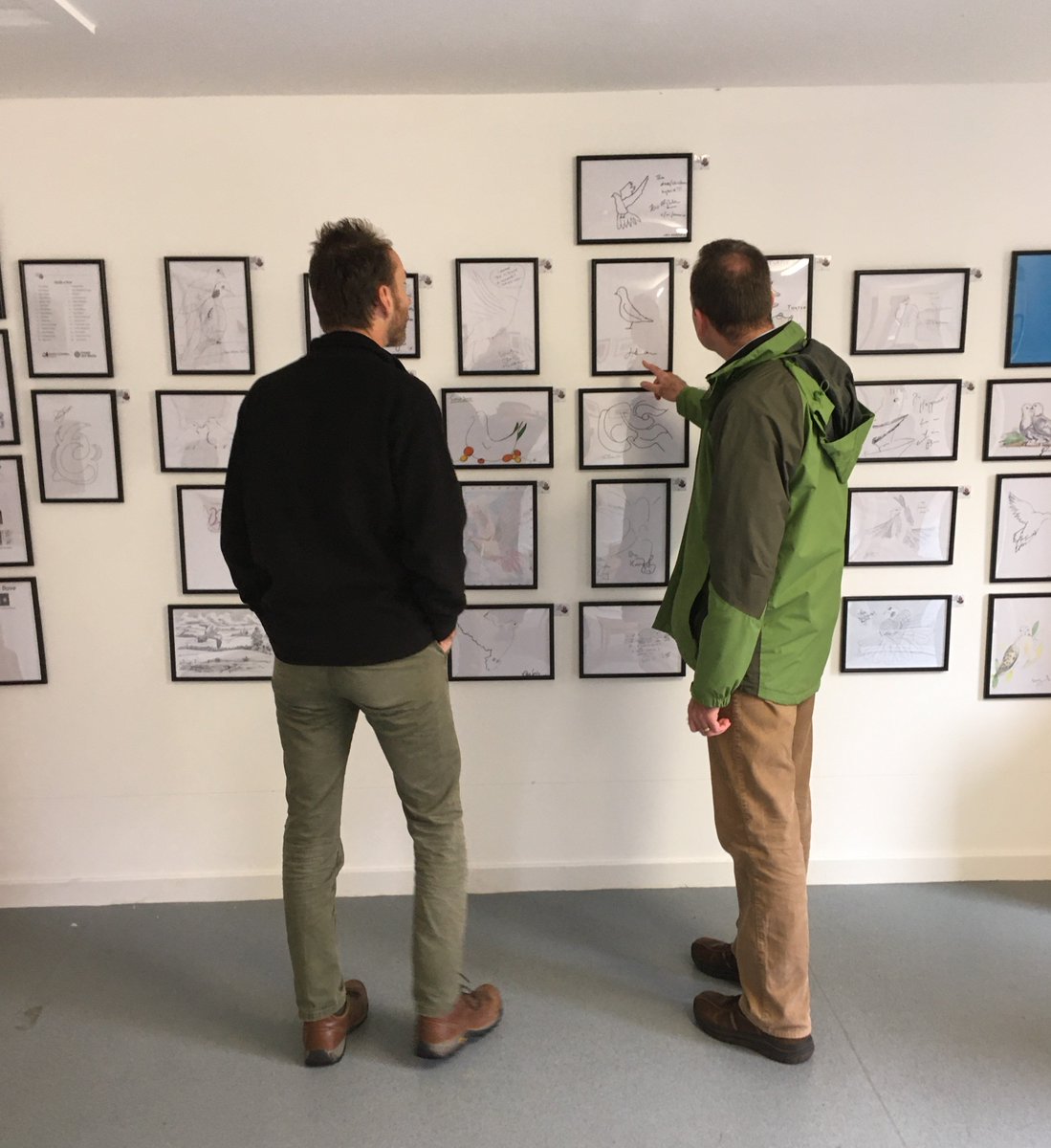 YorksDCP's tweet image. Quick visit to the Turtle Dove exhibition at Dalby Forest to see #DoodleADove artwork from various celebrities, which have been auctioned off in aid of conservation of this endangered species! @northyorkmoors @ForestryComm @tim_burkinshaw @BillOddie @ChrisGPackham #NorthYorkshire