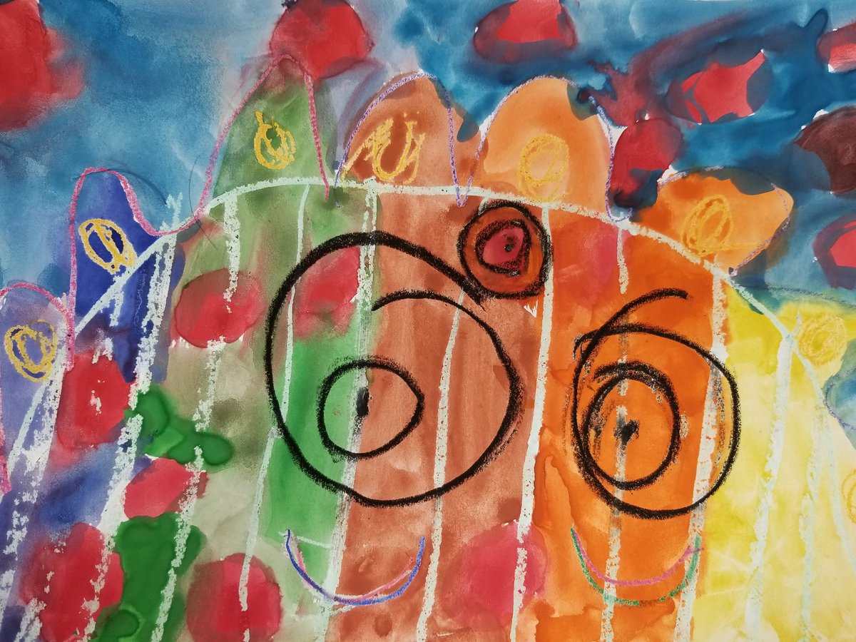 MsGallagherWES's tweet photo. 1st grade artists at WES are creating mixed media monsters for Halloween!  #wesart #wayne #arted #art #monsters #halloweenart #watercolor #oilpastel #color #artmatters #rtsdart #wes #elementaryart #1stgrade https://t.co/ZGe1HZnMUE