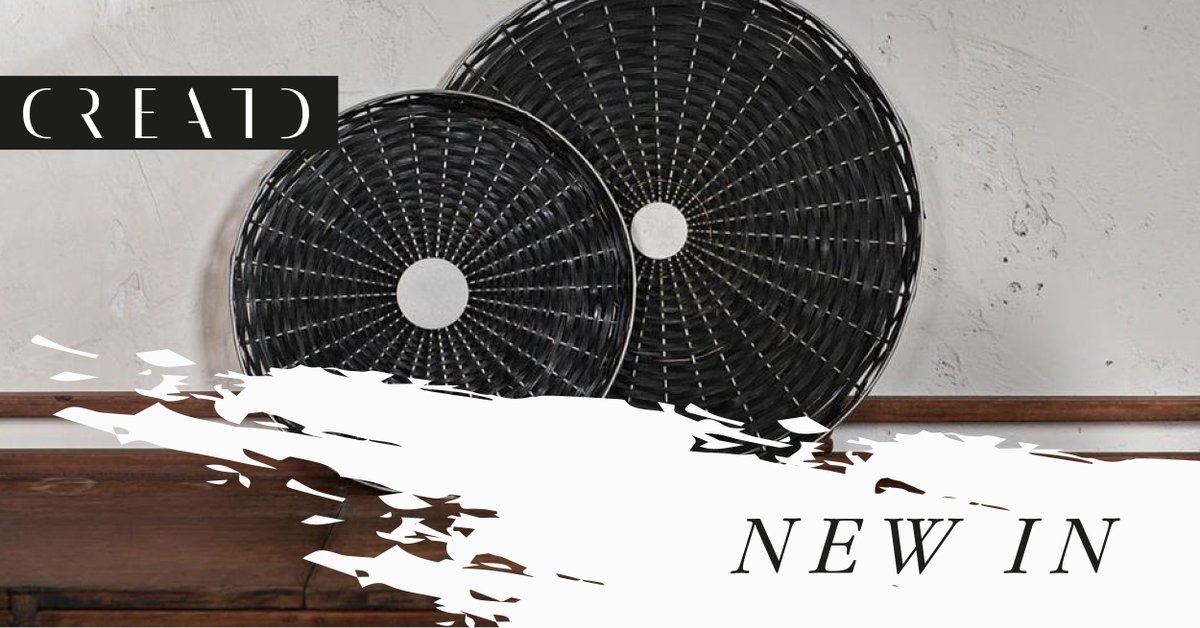 CreatdInteriors's tweet image. This Aluna cane serving tray in a black finish is perfect for serving canapés, breads or finger foods on social occasions. When not in use it makes a stylish accessory to be displayed in the kitchen. Shop it online: creatdinteriors.com/products/aluna…. #CreatdInteirors #Design #Decor