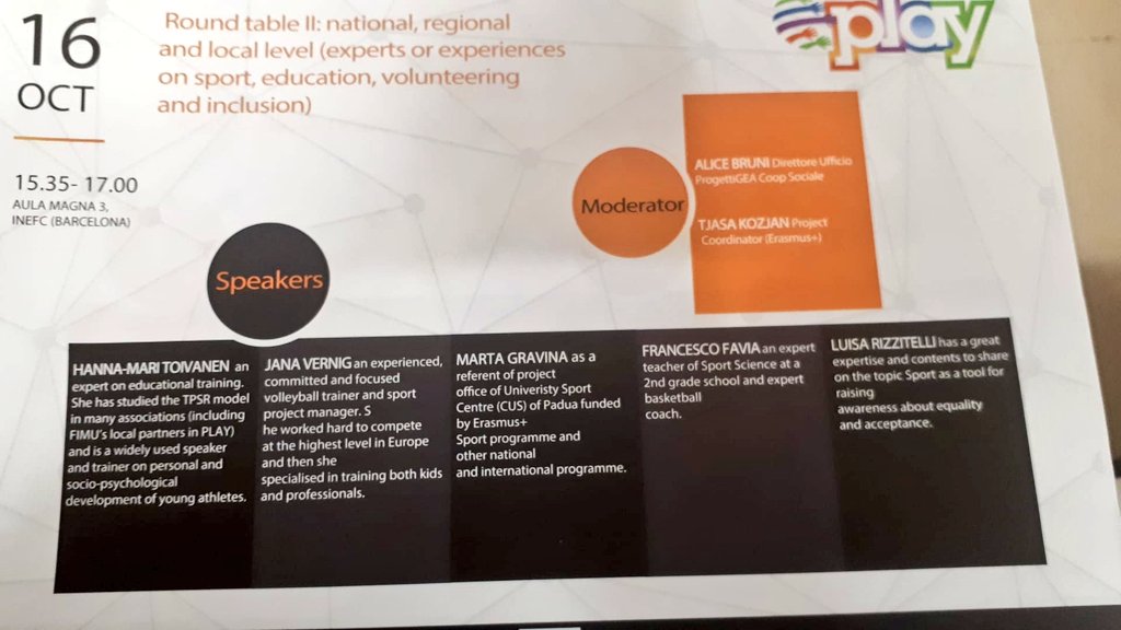 PLAY_project_eu's tweet photo. 📷 National roundtables taking place in #Barcelona for @PLAY_project_eu #EUPlaySport final event. https://t.co/di5hQidUCv