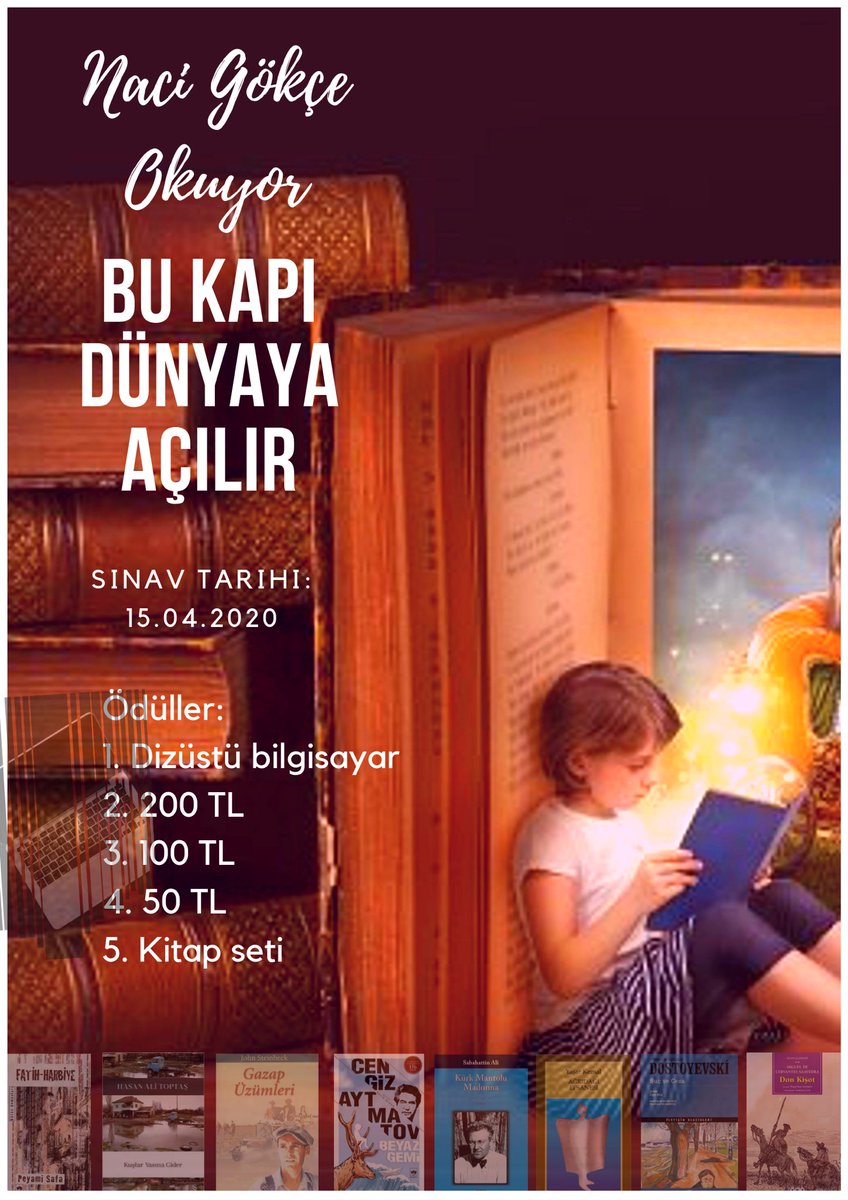 Okulumuz bünyesinde öğrencilerimiz arasında kitap okuma yarışması düzenlenecektir. Kitap temini konusunda desteklerinizi bekliyoruz.☺️ #NaciGökçeOkuyor