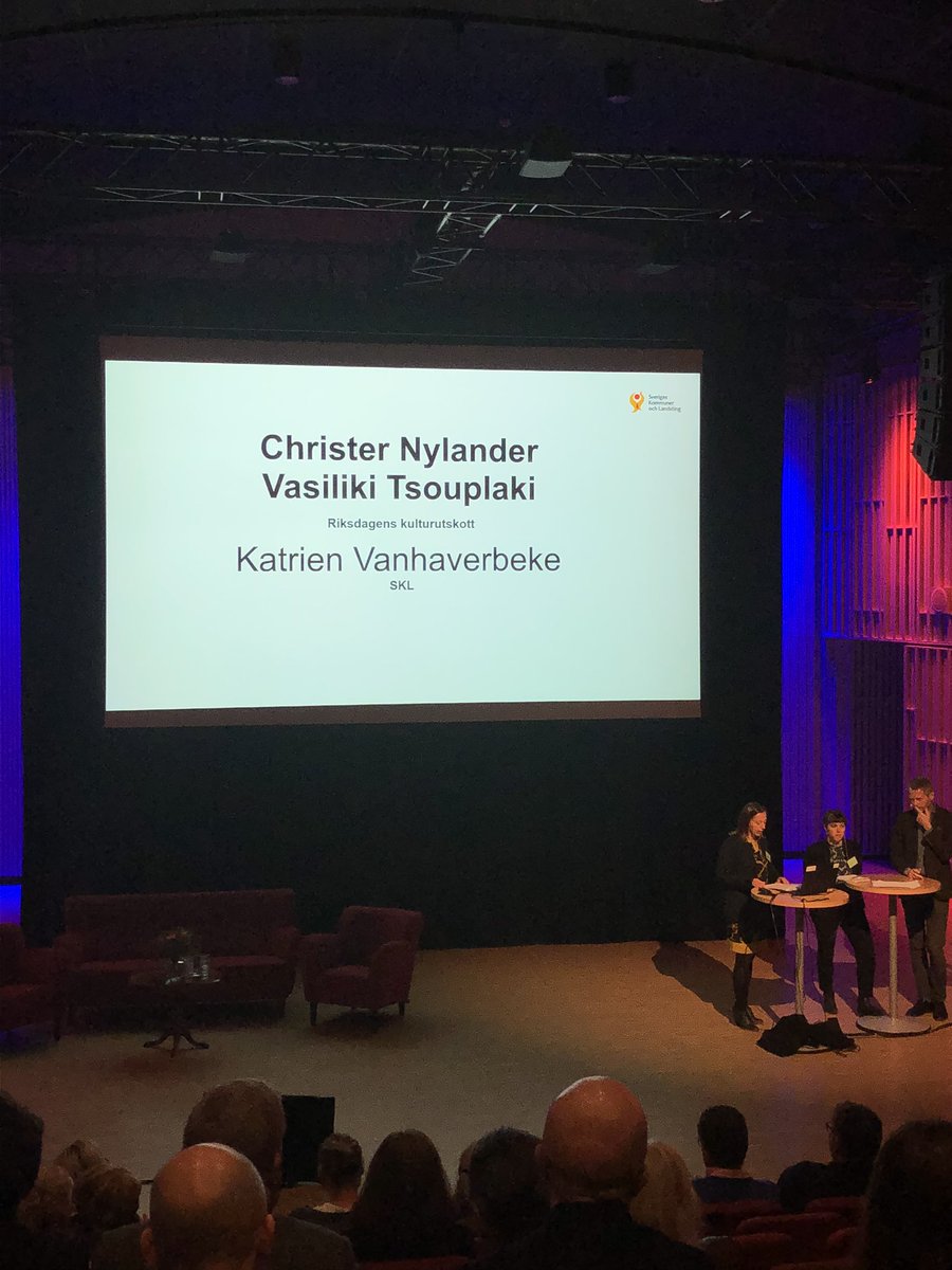 <a href="/CNylander/">Cassey Nylander</a> och Vasiliki Tsouplaki, ordförande respektive vice ordförande i riksdagens kulturutskott är på plats för att bland annat tala om konstnärlig frihet och platsutvecklingen i relation till kulturen, civilsamhället och det offentliga. #länsteatrarna #skl