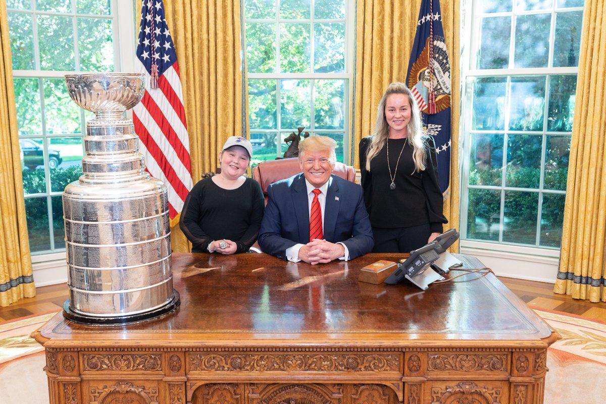 When she writes her book, Laila can do a chapter on that day she went with the Stanley Cup to the Oval Office.  #StlBlues.