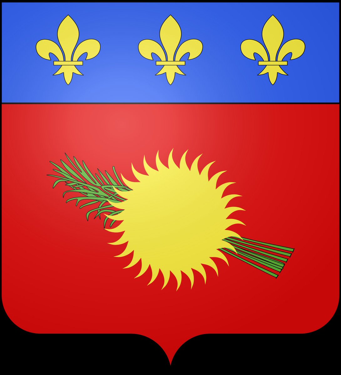 Ce drapeau  est tiré du blason de la commune de Pointe-à-Pitre qui suit lui même un schéma classique de blason de ville francaise, les autres c'est le blason de Lyon, St Denis et Bordeaux pour vous montrer le schéma Bande royale FR et rouge pour le bleu blanc rouge