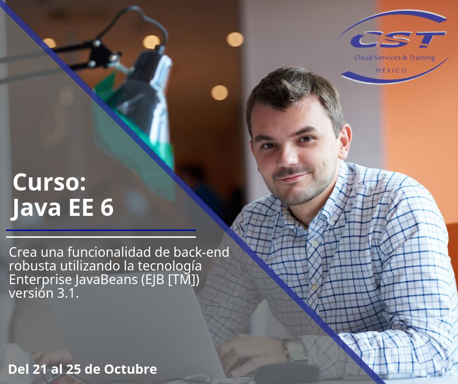 CSTmex's tweet image. ¡Inscribete a nuestro próximo #curso #JavaEE6 del 21 al 25 de Octubre y obtén un 50% de #descuento!
💻 Podrás crear una funcionalidad de fondo sólida utilizando la tecnología Enterprise JavaBeans (EJB [TM]) versión 3.1.

Info. en➡️
cstmex.com.mx/contacto/#form

#Java #Tecnologia #TI