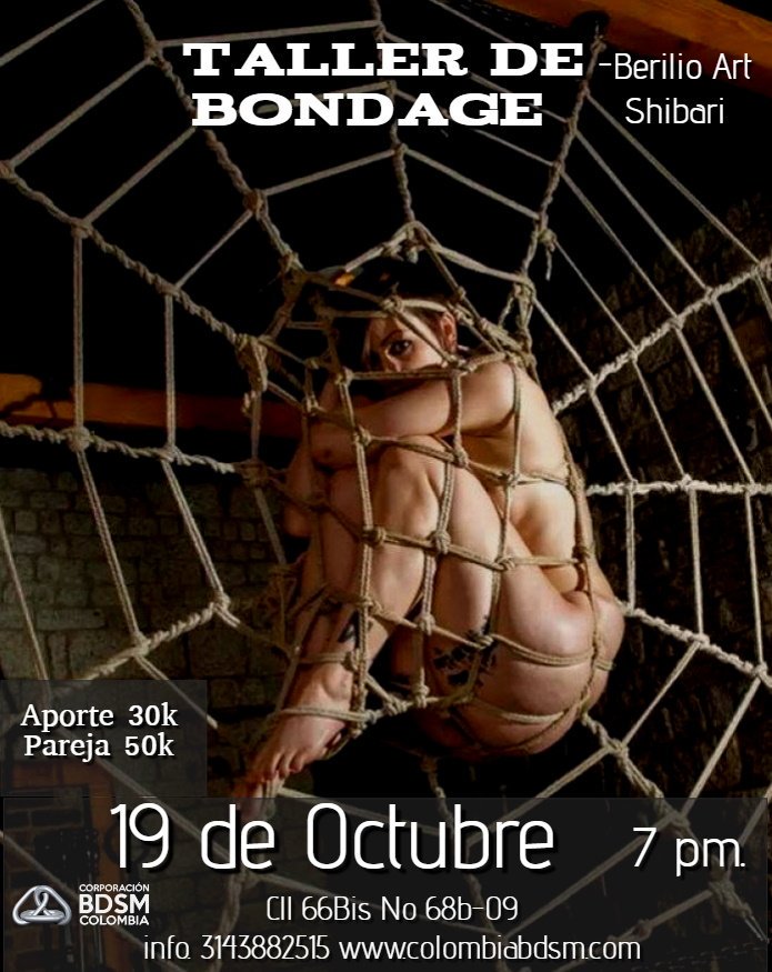 corporacionbdsm's tweet photo. Sabado 19 de octubre 7pm Taller de Bondage para nuevos y avanzados aporte 30k y 50k pareja #APRENDOBONDAGE #ROPE #AMOLASCUERDAS #BONDAGE #SHIBARI #KINBAKU #CONOCEDEBDSM #COLOMBIABDSM #BDSMCOLOMBIA #COMUNIDADBDSM #CORPORACIONBDSMCOLOMBIA https://t.co/tSTVZZli79