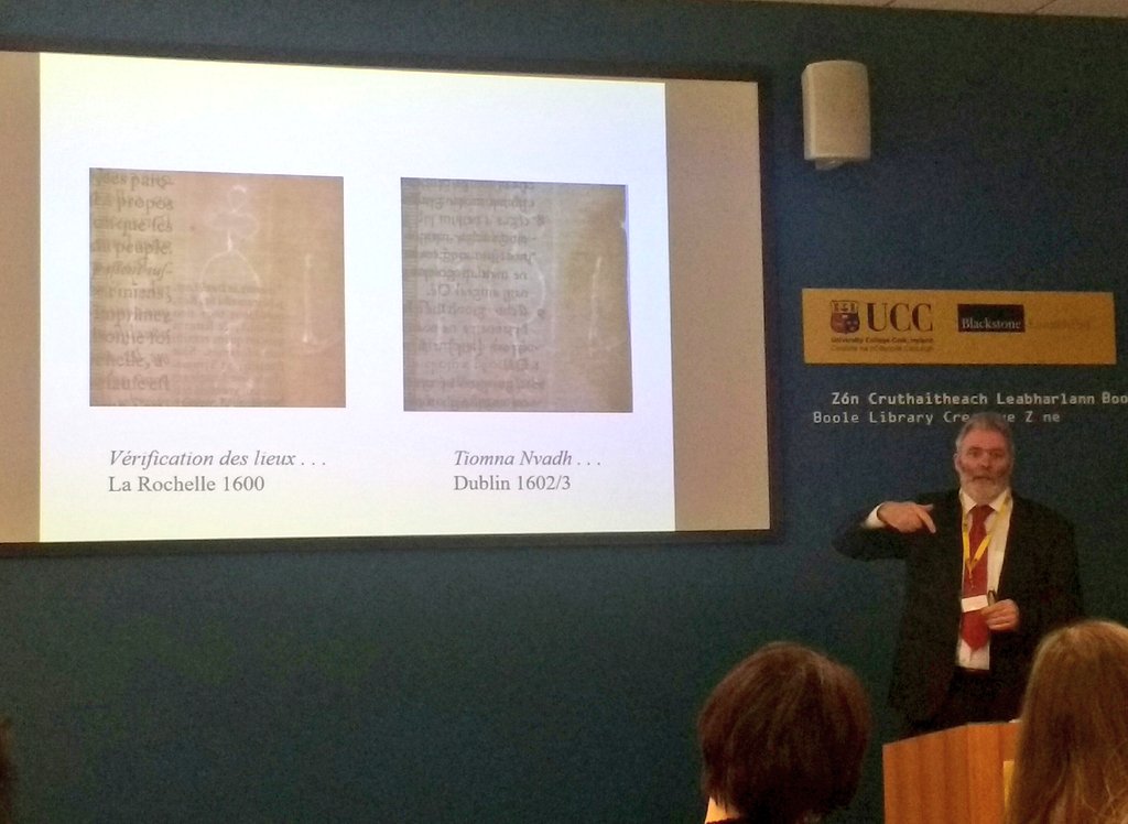 laobhaise1's tweet photo. Possible twin watermark, dated to 1600/1602, found both in books printed in Dublin and La Rochelle has surfaced thanks to Prof O'Machains database freely online #thepoweroftheinternet #watermarkwednesday https://t.co/7SBFxfTvsT