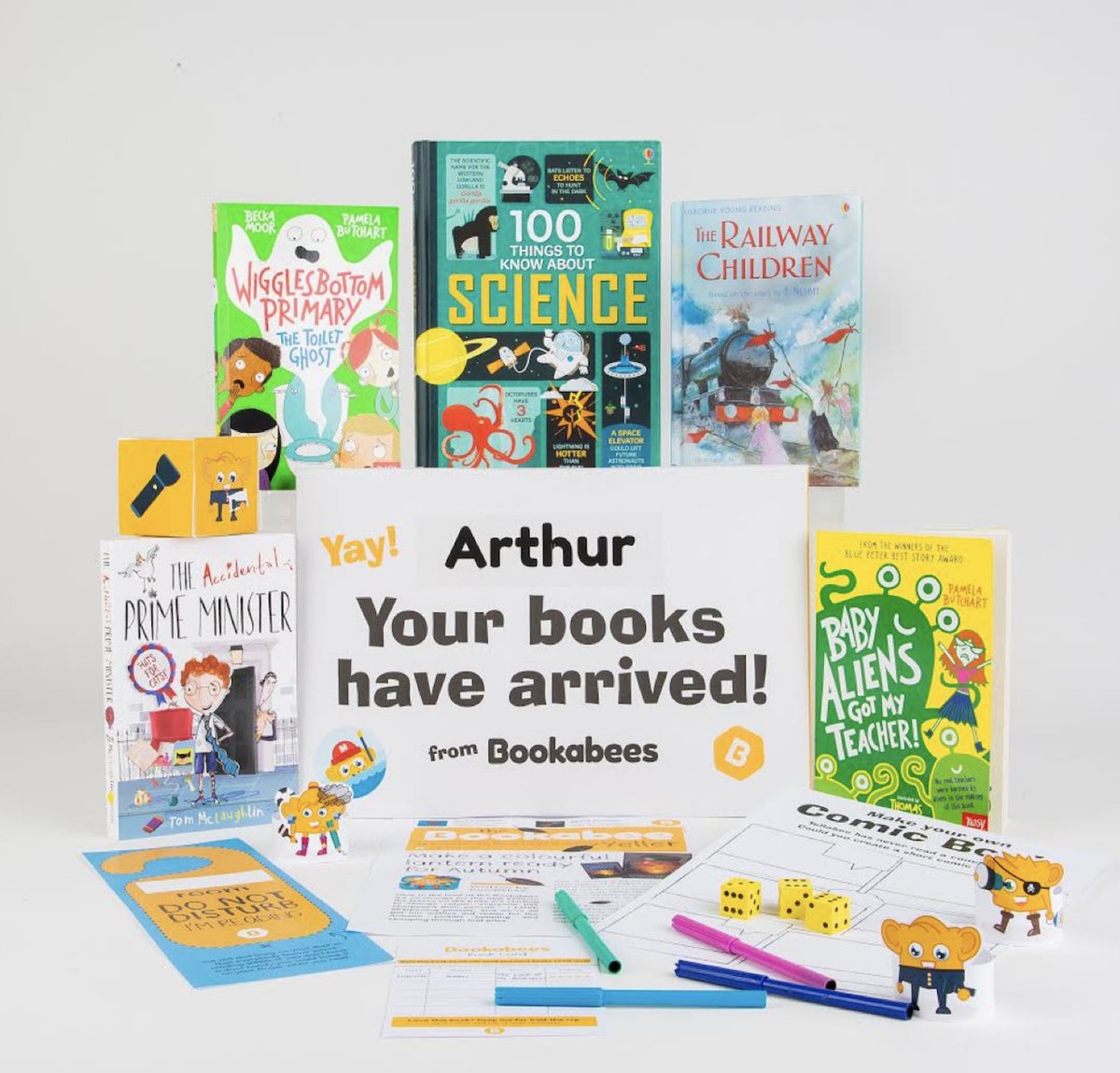 One of the top questions we get asked is 'what's in a box'? Well, it differs for every child as the books and activities will be curated especially for them! Aside from the books, each box includes an age relevant activity, stickers and more #bookabees #bookabeesdelivery