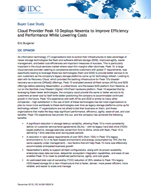 Wondering how Peak 10 dramatically lowered their TCO, reduced storage latency, and significantly decreased their power consumption? Check out our case study written by leading analyst firm IDC to find out: ow.ly/NQI750wJ9L1