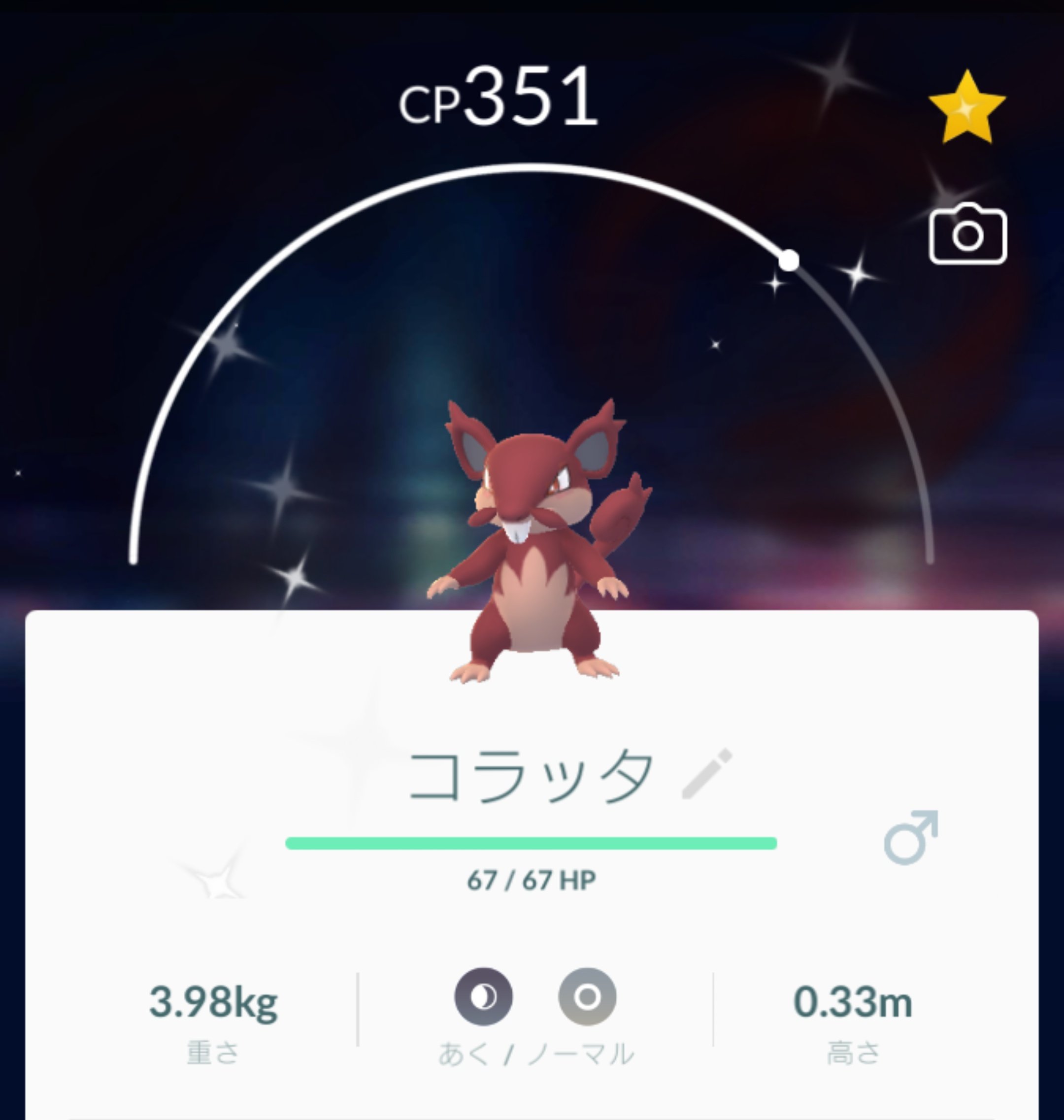 あさみ 家の中でアローラコラッタの色違い出ました 先週はコラッタも出たので嬉しいです ポケモンgo 色違いポケモン コラッタ アローラコラッタ T Co Iquphrtogr Twitter