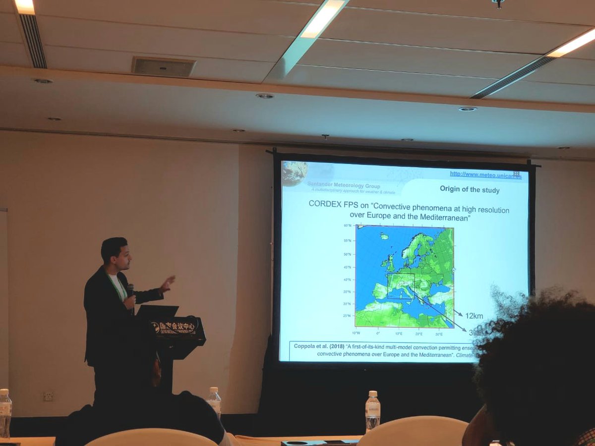 SantanderMeteo's tweet photo. Our colleagues Josipa Milovac and Álvaro Lavín presenting their work at the ICRC #CORDEX2019 in Beijing @unican @IFCA_CSIC_UC https://t.co/5L4bDaLC5D