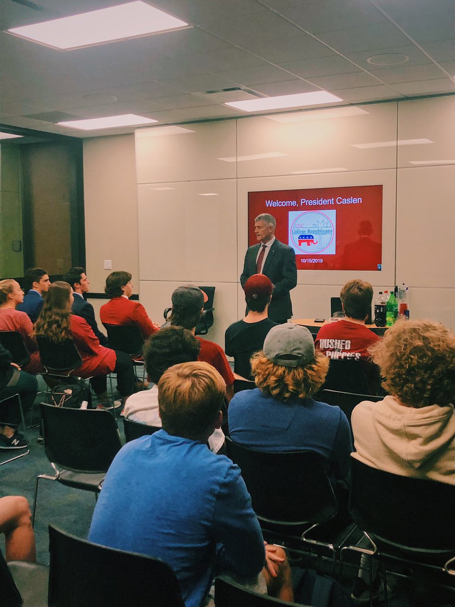 USCCRS's tweet photo. We are so thankful and thrilled to be able to have hosted @Bob_Caslen at our meeting last night. It was wonderful to hear your vision for USC. We are excited for what the future holds. https://t.co/n4MnlWcpV1