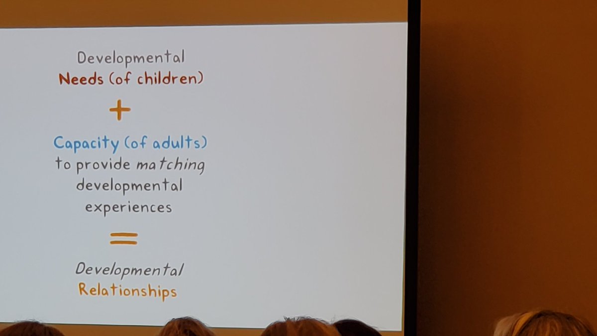 Kwesibaby58's tweet photo. "Developmental needs of children + capacity of adults to provide matching developmental experiences = developmental relationship" @143neighbor #patcon19 @NatlPAT https://t.co/kMOlIstiIW