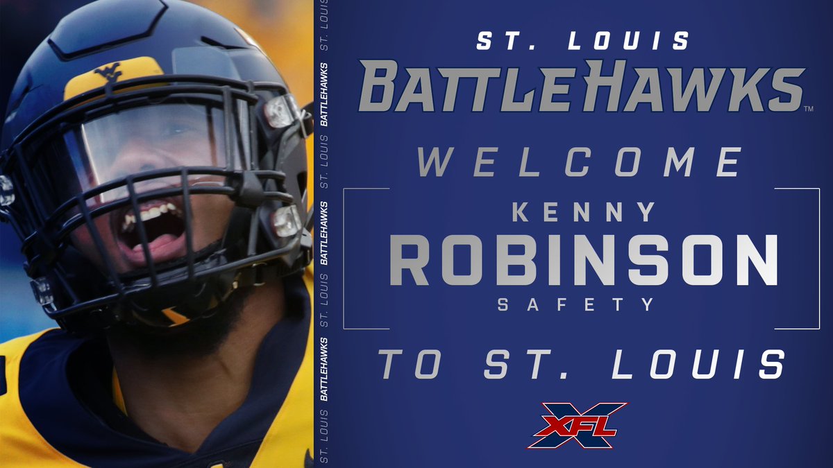 St. Louis Battlehawks (@xflbattlehawks) on Twitter photo <a href="/Herb_Miller21/">Herb Miller III</a> @FAU_Football <a href="/WillThrill25/">Will Hill III</a> <a href="/GatorsFB/">Florida Gators Football</a> <a href="/dwade5_/">D’Montre Wade Sr.</a> <a href="/racersfootball/">Murray State Football</a> <a href="/26Int_Hit/">Dexter McCoil Sr</a> <a href="/TulsaFootball/">Tulsa Football</a> Got ourselves an All-Big 12 Safety on the Ball Hawk squad! 😏
Kenny Robinson will be blazing trails with the BattleHawks!
#ClearedToEngage | #BattleHawksDraft <a href="/Herb_Miller21/">Herb Miller III</a> @FAU_Football <a href="/WillThrill25/">Will Hill III</a> <a href="/GatorsFB/">Florida Gators Football</a> <a href="/dwade5_/">D’Montre Wade Sr.</a> <a href="/racersfootball/">Murray State Football</a> <a href="/26Int_Hit/">Dexter McCoil Sr</a> <a href="/TulsaFootball/">Tulsa Football</a> Got ourselves an All-Big 12 Safety on the Ball Hawk squad! 😏
Kenny Robinson will be blazing trails with the BattleHawks!
#ClearedToEngage | #BattleHawksDraft
