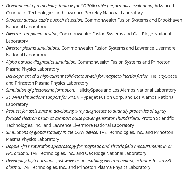 Satyen_Baindur's tweet image. .@ARPAE #INFUSE Awards 2019: 12 projects; 6 private companies with 6 national labs; Abstracts: infuse.ornl.gov/2019-infuse-aw…; includes &apos;Simulation of Plectoneme Formation&apos; @Setthivoine @HelicitySpace #FusionSpace #FusionPropulsion (before terrestrial fusion!) v @ScottCHsu @ANS_Fusion