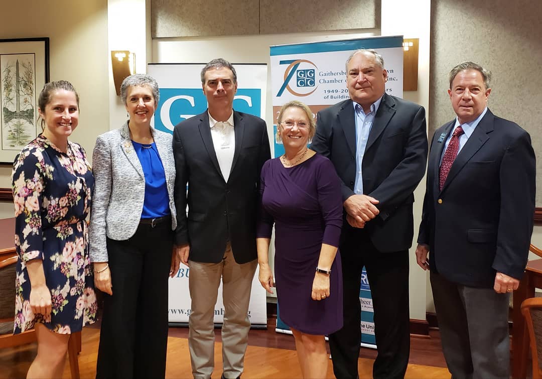 GGCCNEWS's tweet photo. Fantastic morning of networking at our #legislative breakfast with @CherylKagan, @BrianJFeldman, &amp; @Marc_Elrich. Thank you to @HughesNet for sponsoring the 14th annual event. #GGCClegislative #GGCCevents https://t.co/wyPIZdlVuh