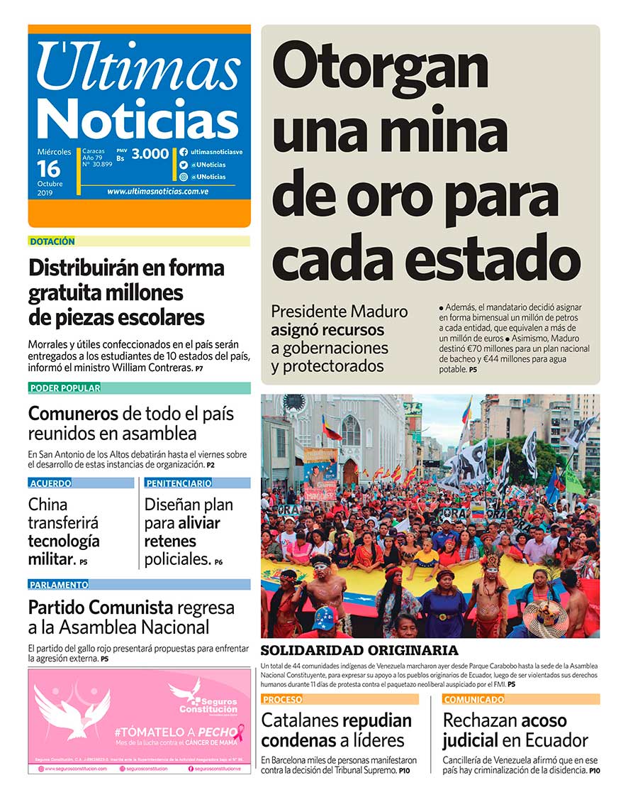 Buenos días 🇻🇪🌞 | #FelizMiércoles  Te presentamos las portadas de los diarios 🗞 que circulan la mañana de hoy #16Oct
#VenezuelaBellaYPróspera #Aragua @NicolasMaduro

@RMarcoTorres @Gobierno_Aragua @oscarbriceno_ve
#CiudadMCY #ÚltimasNoticias #CorreoDelOrinoco