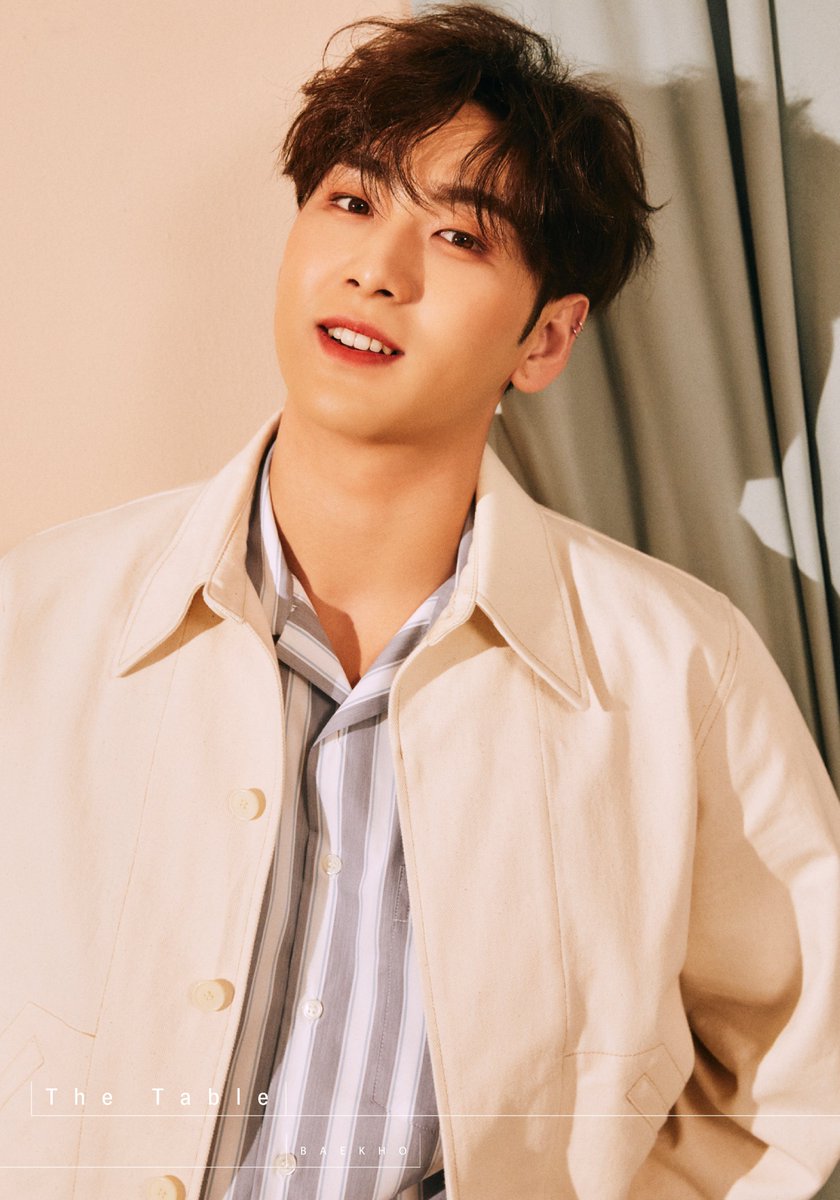 NUESTNEWS's tweet photo. NU'EST 7TH MINI ALBUM 'The Table' OFFICIAL PHOTO On The Table Ver. #BAEKHO
#뉴이스트_JR_Aron_백호_민현_렌 
#뉴이스트 #NUEST #The_Table #LOVE_ME
#20191021_6PM https://t.co/3oZJiwb4vy