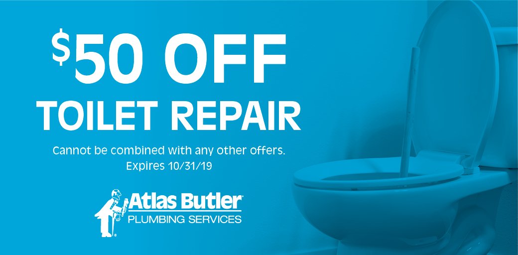 AtlasButler's tweet photo. Creaks! And Squeaks! And Drips in in the night! Don’t let your toilet troubles become your nightmare. Atlas Butler has plumbing specials all month long! https://t.co/Qxk8heewC1 #plumbing https://t.co/2kaQbczDvB