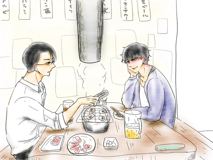 二人で焼き肉行ってほしいな～村山の奢りで
とどろきチャンは肉全部焼いてベストな状態で食べさせてくれるし未成年だからウーロン茶飲むんだ 山盛り白ご飯かけばよかった 