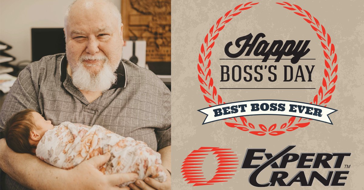 Expert_Crane's tweet photo. Today is #NationalBossesDay! We would like to feature our President/Founder who built Expert Crane from the ground up over 40 years ago, Jim Doty, featured here with his most recent grandchild! Thank you for all you do for your overhead crane team members and customers! https://t.co/0ZMyb6udyl