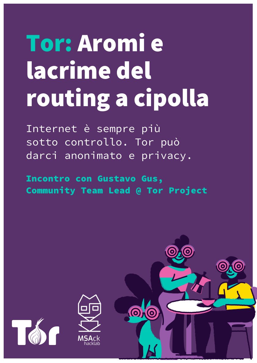 torproject's tweet image. Unisciti a noi il 23 ottobre a Napoli per conoscere Tor e proteggere la tua privacy dalle minacce online. blog.torproject.org/events/tor-aro…