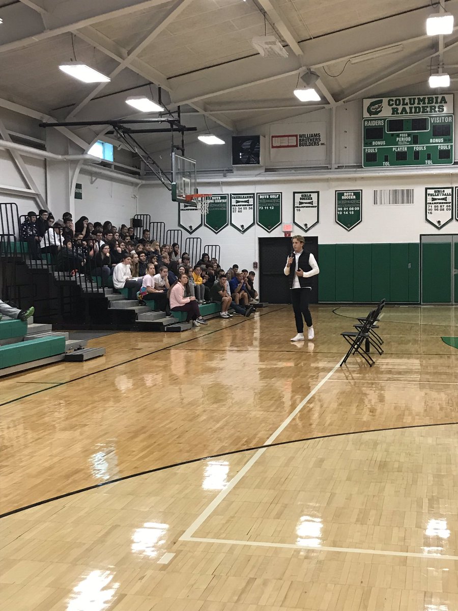 CHSRaiders's tweet photo. Freshmen &amp; sophomore guest speakers Deja Vu, including @eliehaouiboy #onceaRaider https://t.co/ylMwGDvUEt