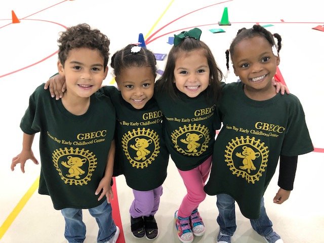 We provided our cubbies with Green Bay school shirts! They all looked so adorable in them! On Wednesday's we wear GREEN!! #cubbies #d187together