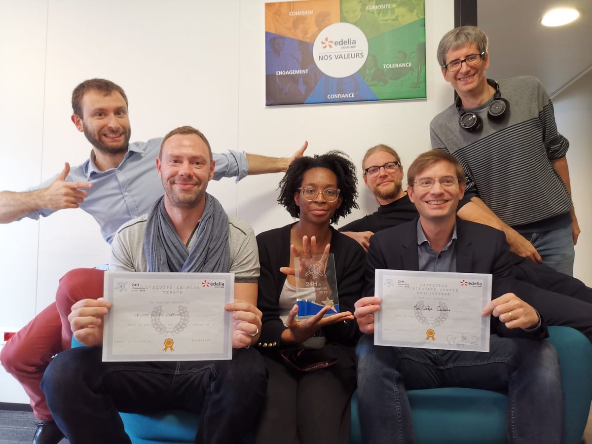 EdeliaGroupeEDF's tweet photo. #NEWS chez Edelia Groupe EDF:
Et voici les heureux gagnants des #24hdelinnovation !
Félicitations 🎊🎉 !
Merci à tous pour votre participation, pour vos projets créatifs et votre esprit d'équipe 😊 !
Edelia - The Great Place To Be
#edelia #edeliaroupeedf #innovation https://t.co/BegD4x1BxD
