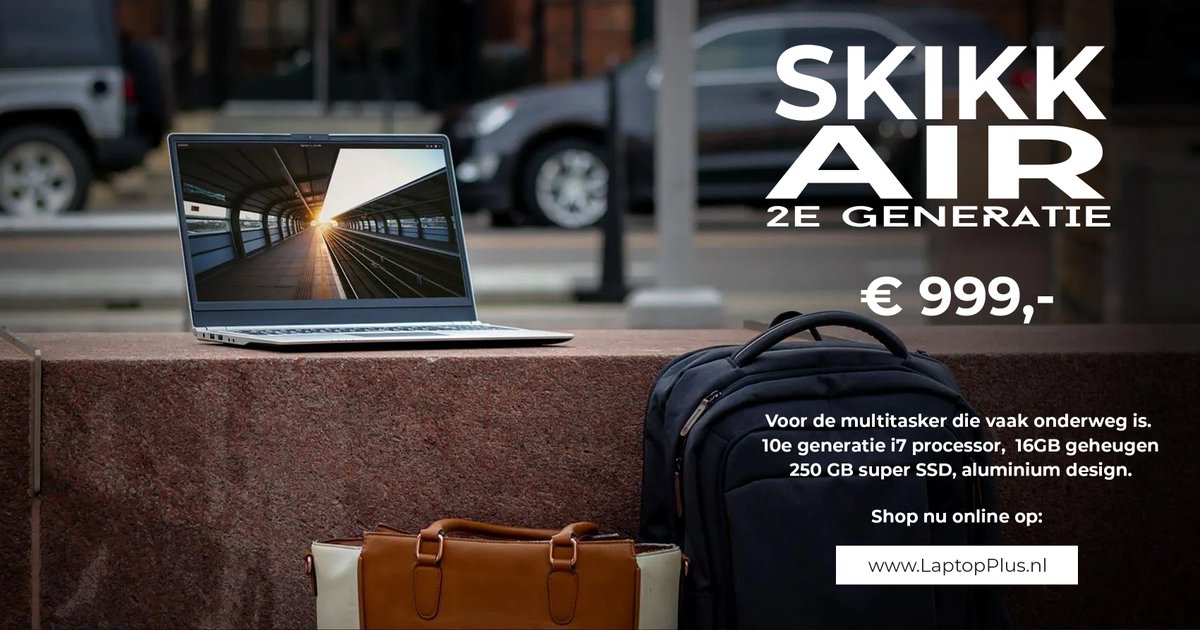 SKIKK Air is een 15 inch laptop gebaseerd op een Intel Core i7 10e generatie processor met 16GB geheugen en Thunderbolt 3. Deze laptop heeft een Full HD scherm en een super snelle 250GB SSD.

laptopplus.nl/producten/skik…
#laptop #SKIKK #Thunderbolt3 #air #notebook #computer