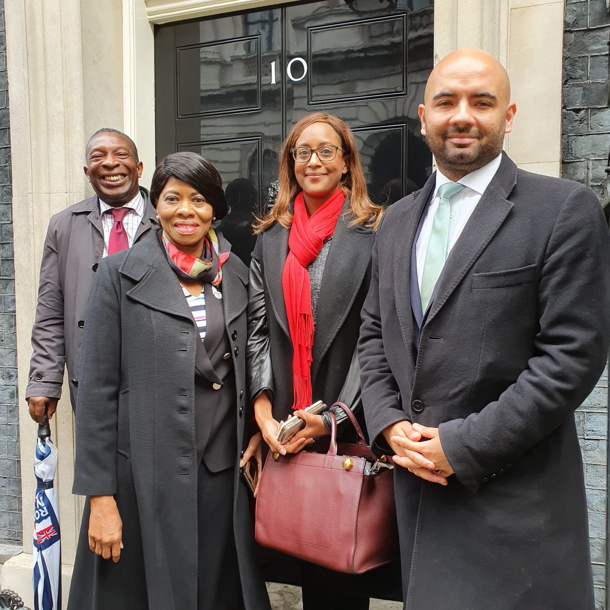 Wonderful that our Co - chairs @SiobhanAarons and @josephleeesq alongside Martin Levermore MBE, DL and Dr Beverly Lindsay OBE, OD met with @HelenGrantMP and officials at @10DowningStreet for a roundtable event to celebrate #BlackHistoryMonth2019