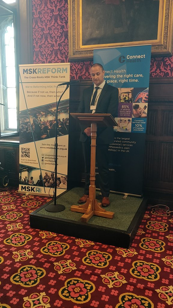 MSKReform's tweet image. @MSK_management delivering @AWalton_Connect&apos;s opening gambit in his absence here at the Houses of Parliament.
@TPMPodcast @Connect_Health_ #MSKReform