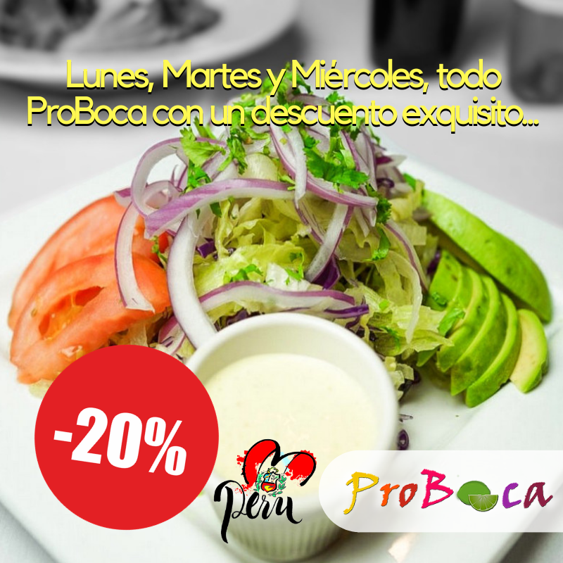 ProbocaChile's tweet image. ¡TODOS LOS LUNES, MARTES Y MIÉRCOLES! Nuestra Carta completa con 20% de descuento. Ven a disfrutarla a #ProBoca en #PlazaÑuñoa *No acumulable con otras promociones.
---
#ProBocaRestoBar 🇨🇱️🇵🇪️ 🥂
Manuel de Salas Nº 162, #Ñuñoa #Chile
#GastronomíaPeruana