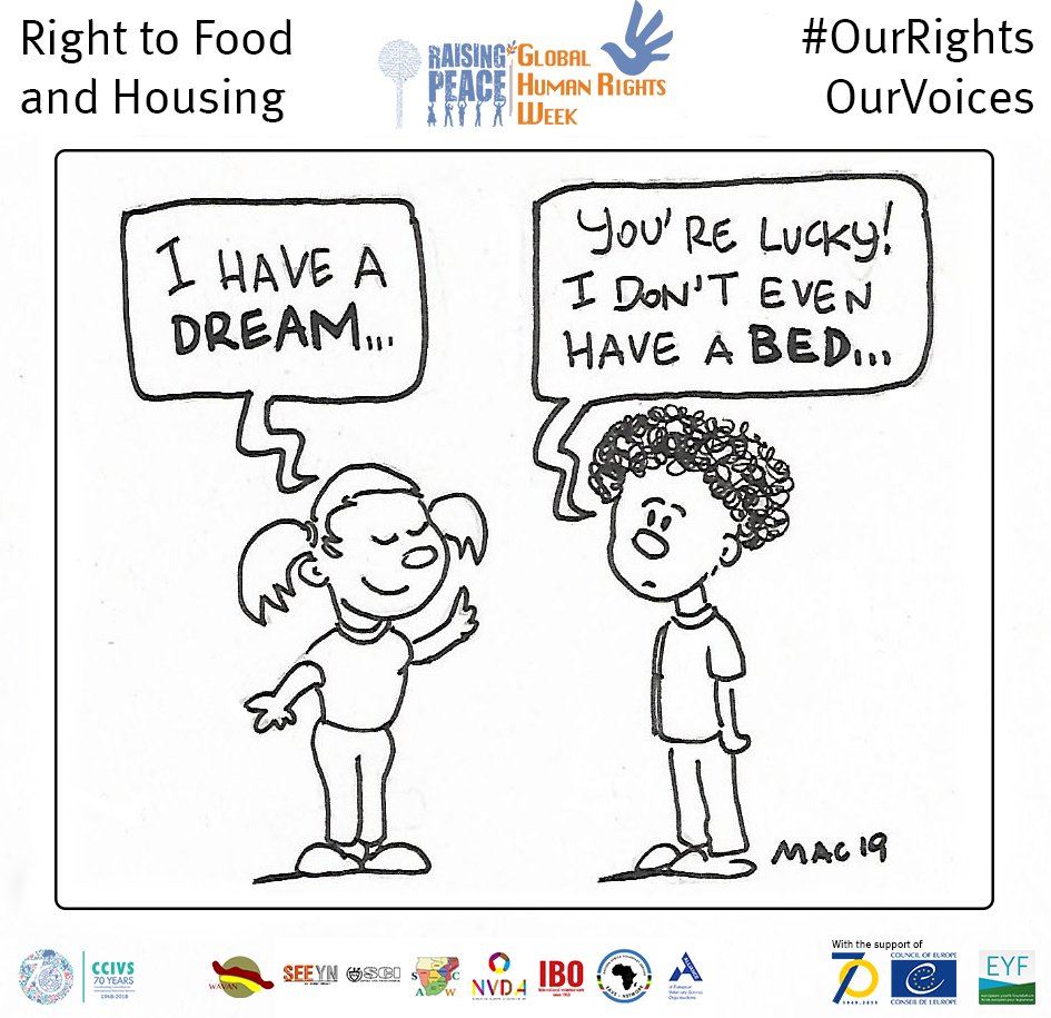 This is the end of Day 3 of the GHRW! Thanks to all our contributors! You can find today’s contents here: bit.ly/2oKQ0Ry. Tomorrow we’ll focus on Gender Rights. Follow us! Thanks to Coe and EYF for their support. #OurRightsOurVoices #RaisingPeace