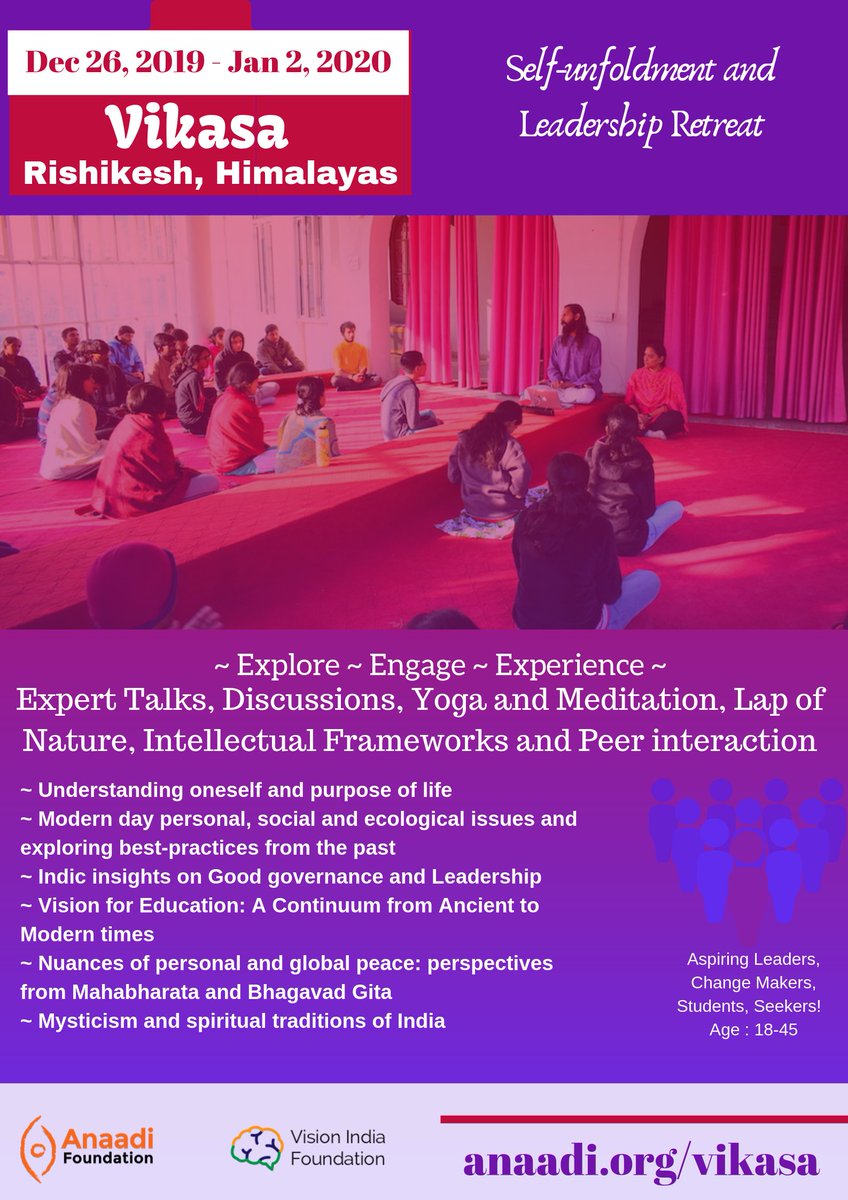 anaadifdn's tweet photo. Happy to announce our annual Leadership retreat Vikasa! Join us at Rishikesh for a power-packed week full of insights, reflection, discussion and a deeper inward journey. Apply at https://t.co/8086R8TVSQ https://t.co/ZdJDN9WBZR